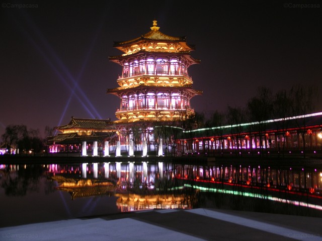 Beautiful lights in Tang Paradise Park, Xi'an