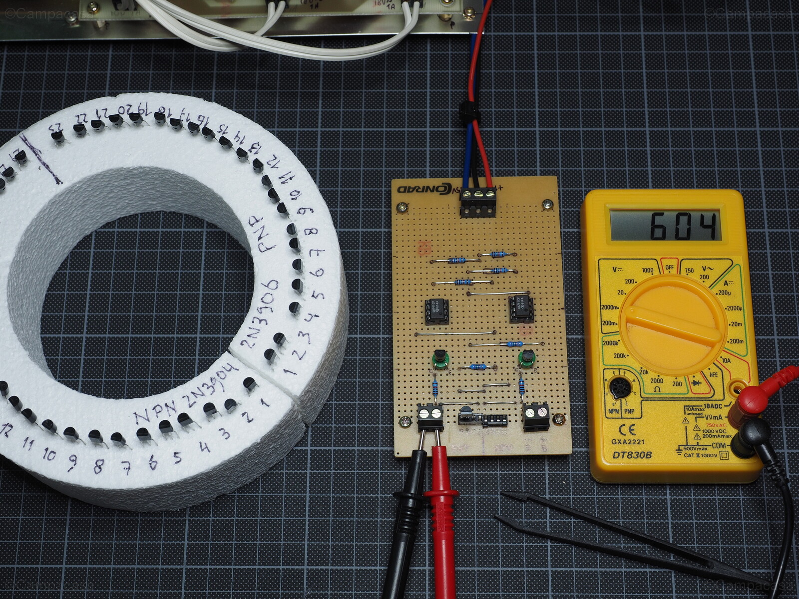 Measuring Base-Emitter Voltage of a Transistor